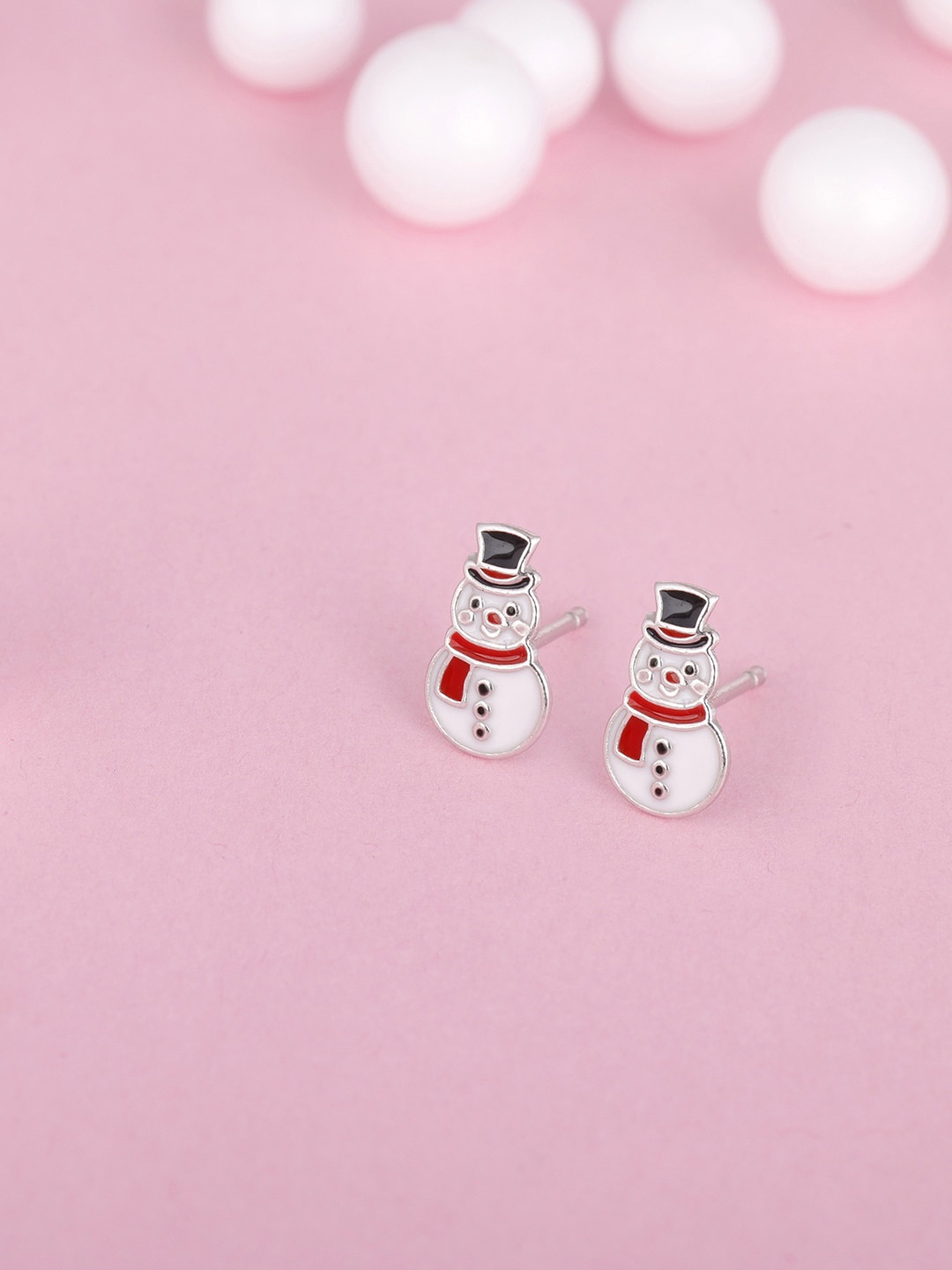 

GIVA White & Red Contemporary Studs Earrings