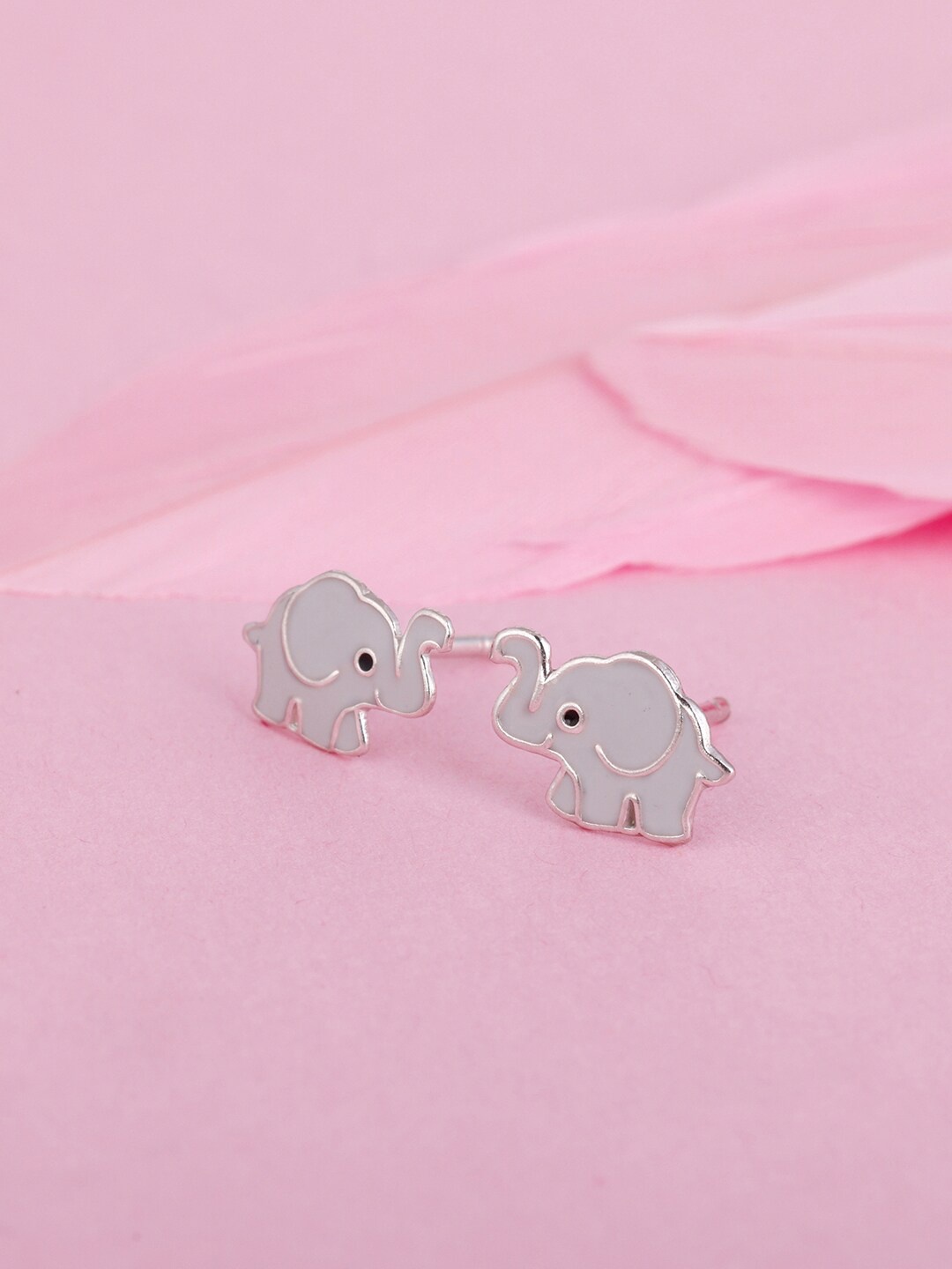 

GIVA Silver-Toned Rhodium-Plated Animal Shaped 925 Sterling Silver Studs Earrings