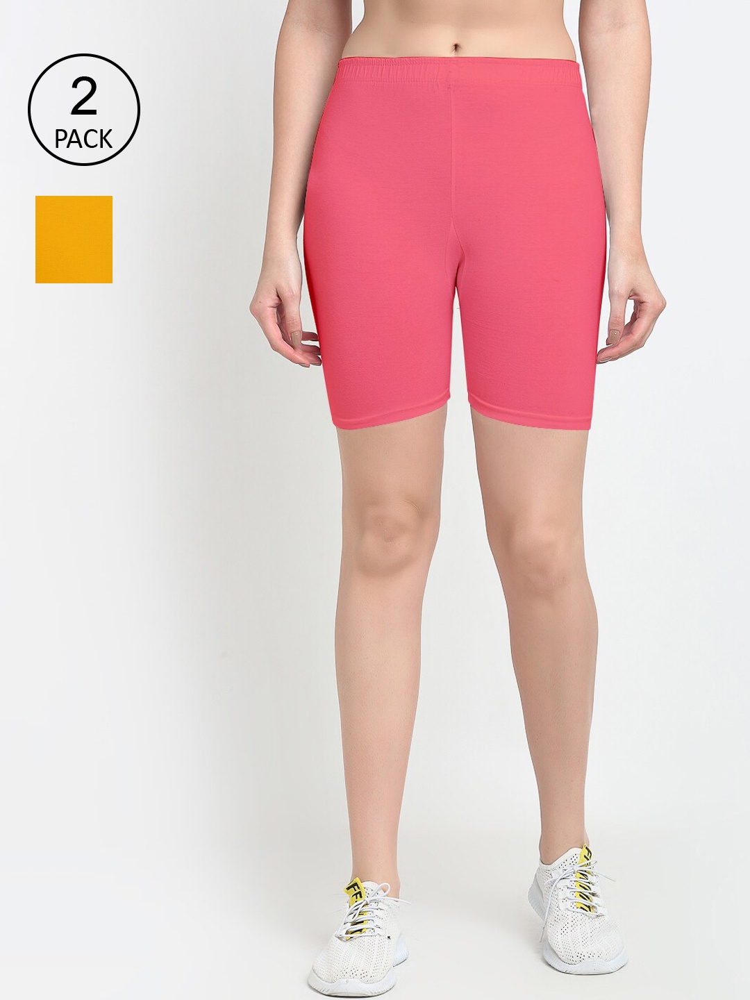 

GRACIT Women Orange Cycling Sports Shorts