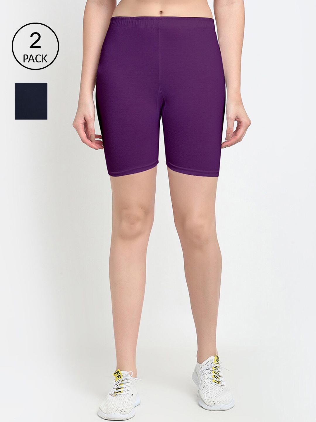 GRACIT Women Purple Cycling Sports Shorts