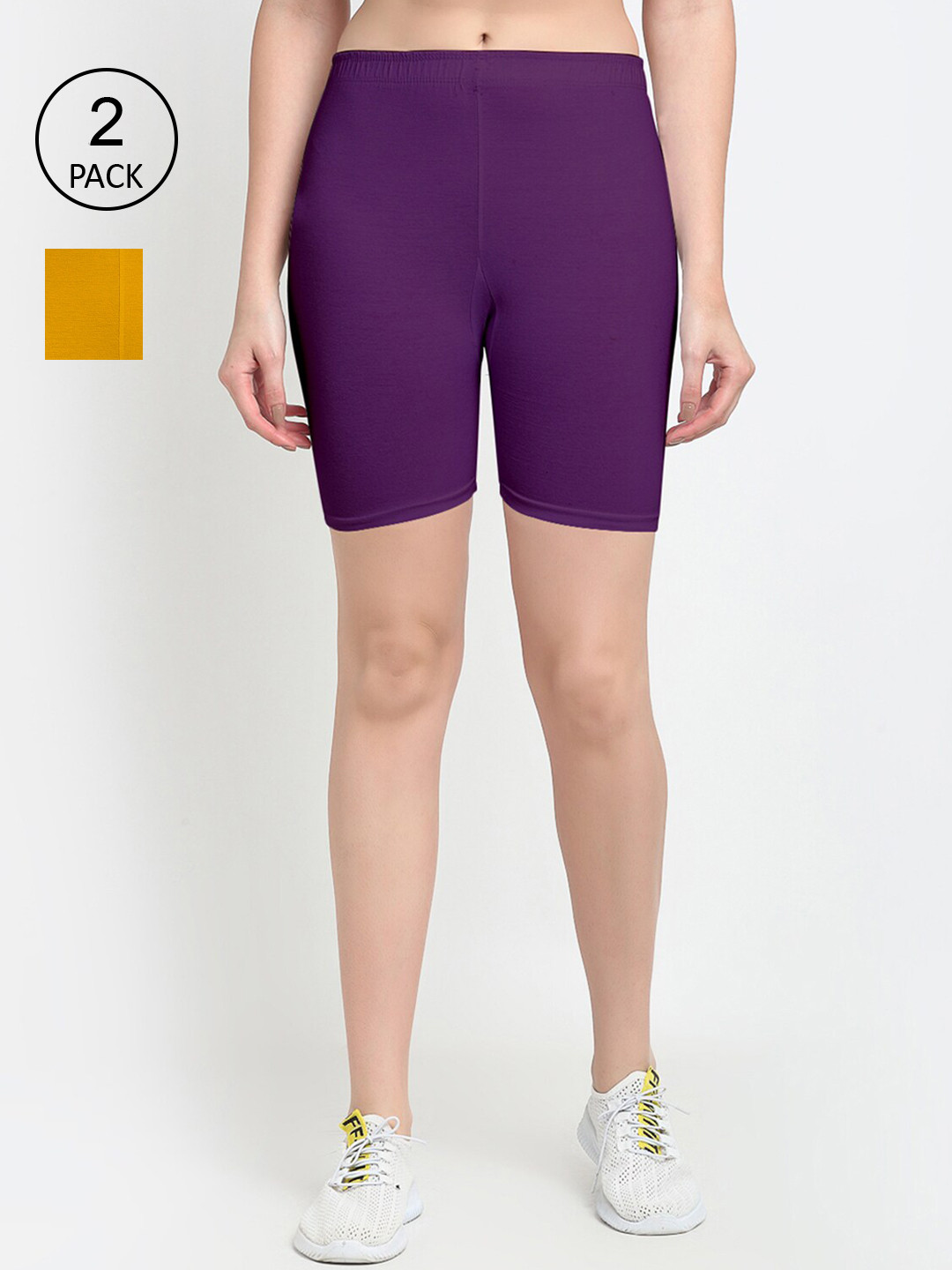 

GRACIT Women Purple Cycling Cotton Sports Shorts