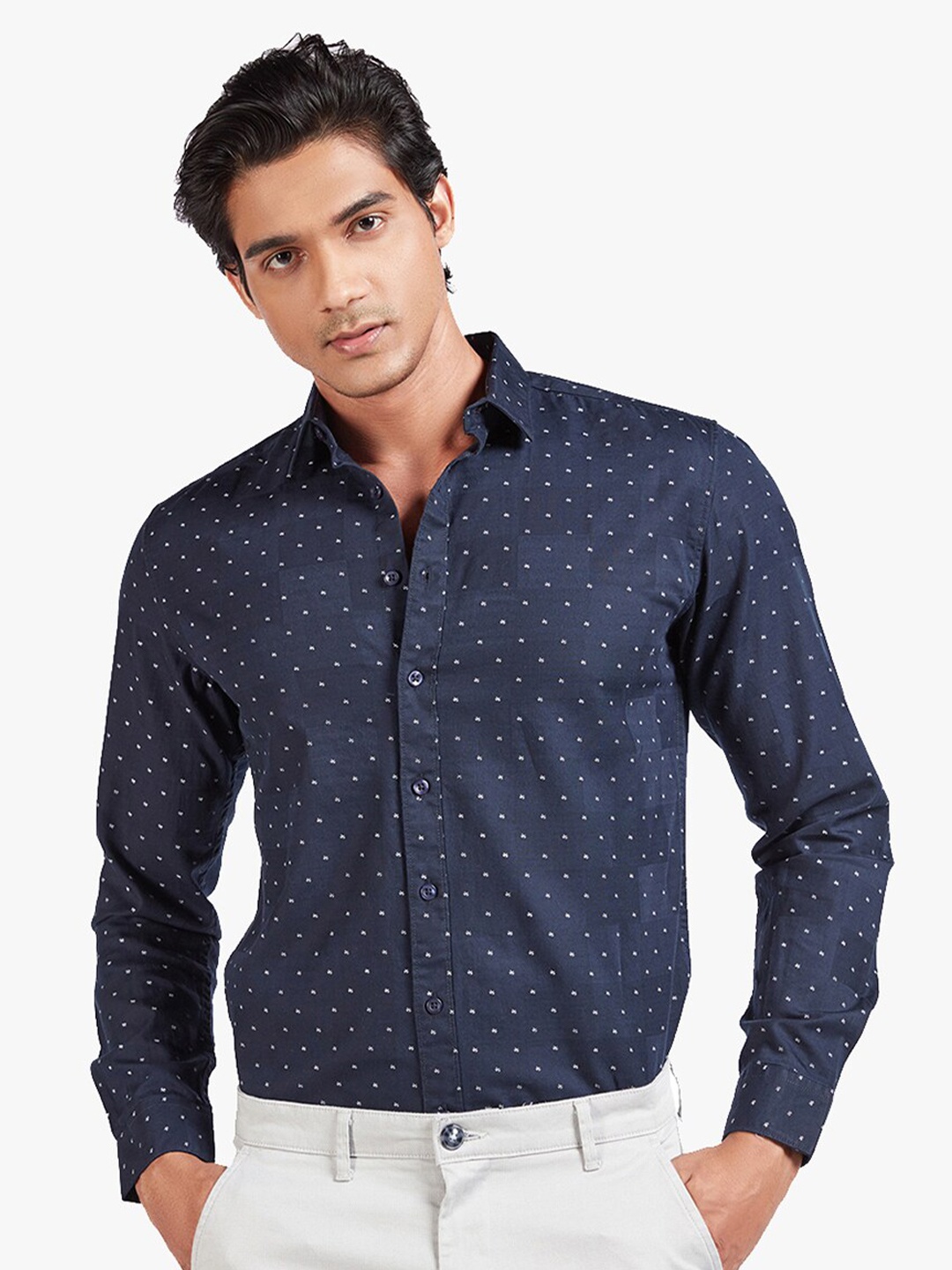 

Blue Buddha Men Navy Blue Printed Casual Shirt
