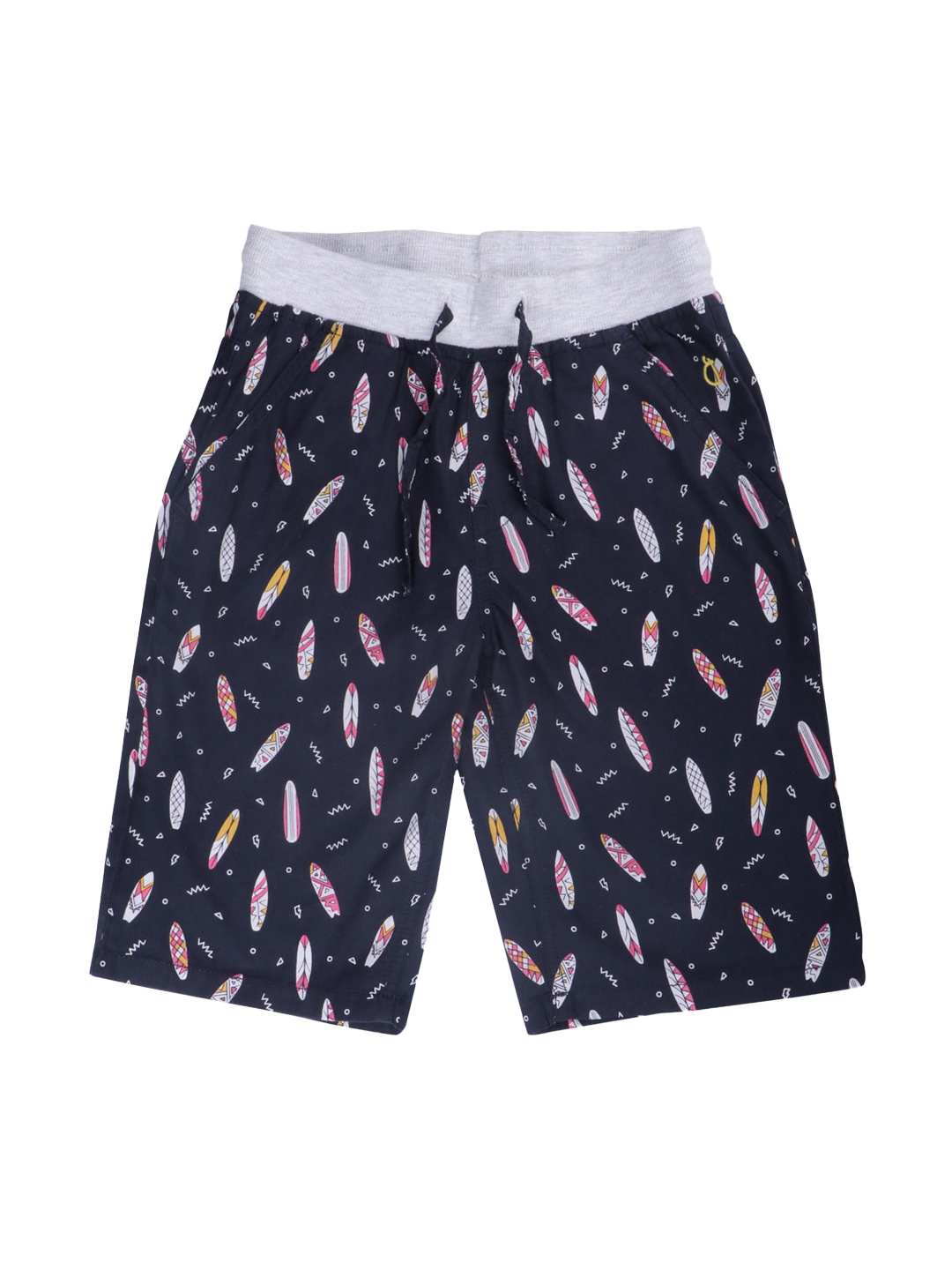

Gini and Jony Boys Navy Blue Printed Shorts