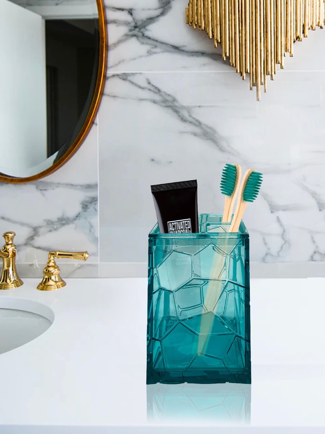 

MARKET99 Blue Textured Tooth Brush Holder