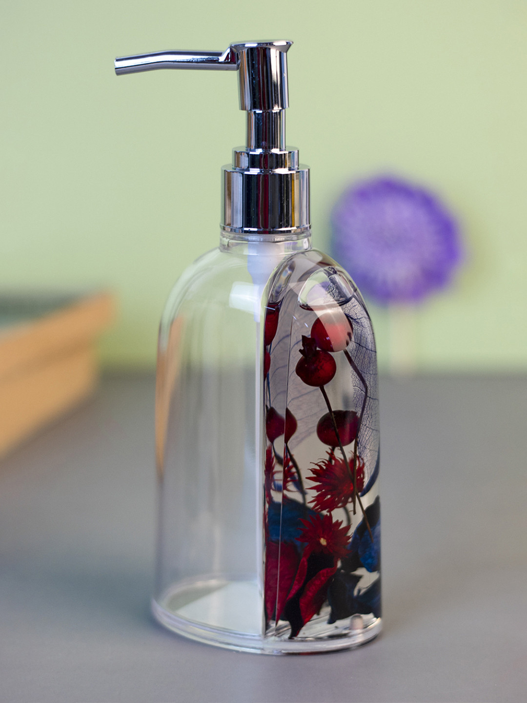 

MARKET99 Trasperant & Red Printed Soap Dispenser
