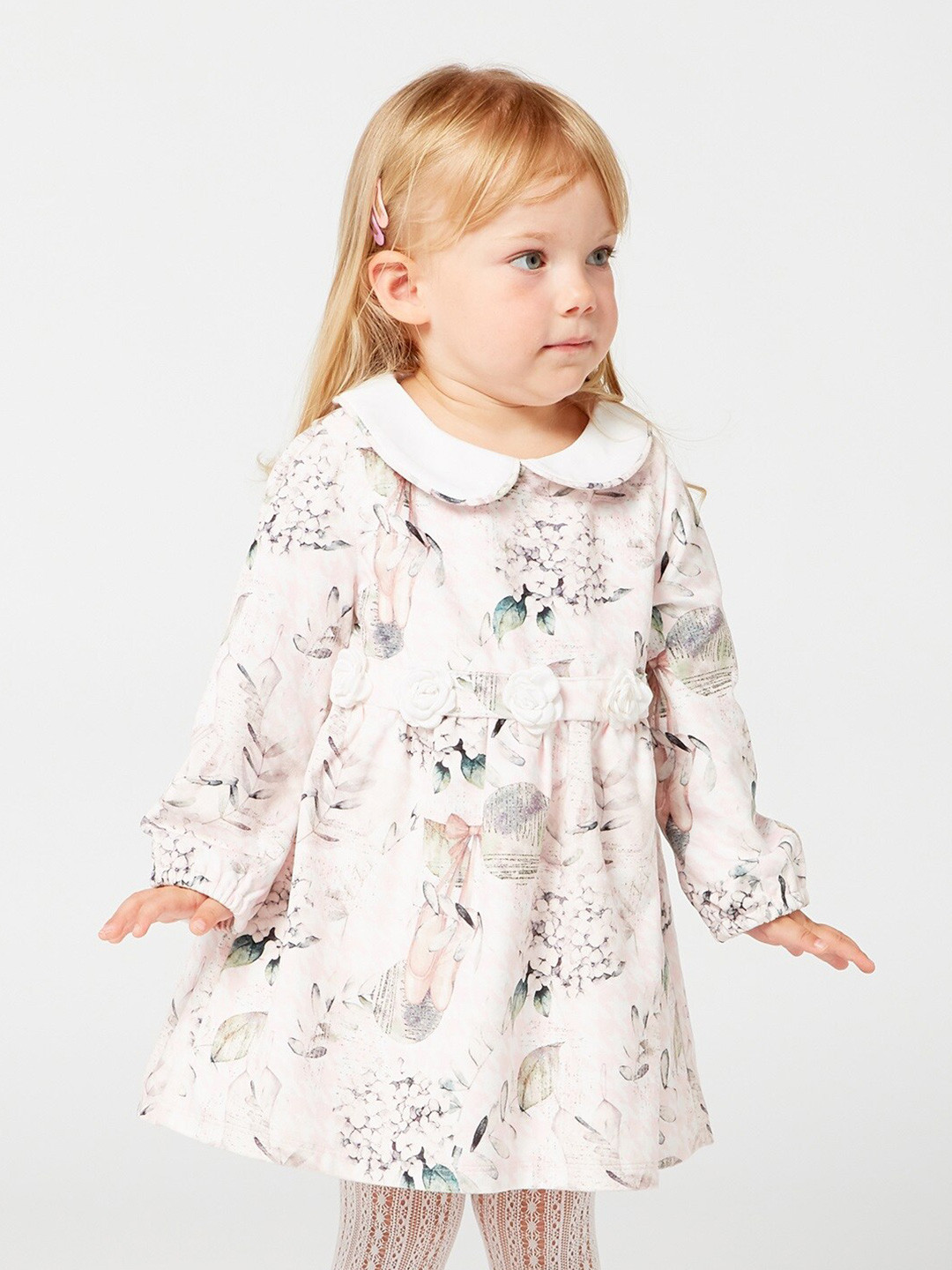 

One Friday Pink Floral Peter Pan Collar Dress