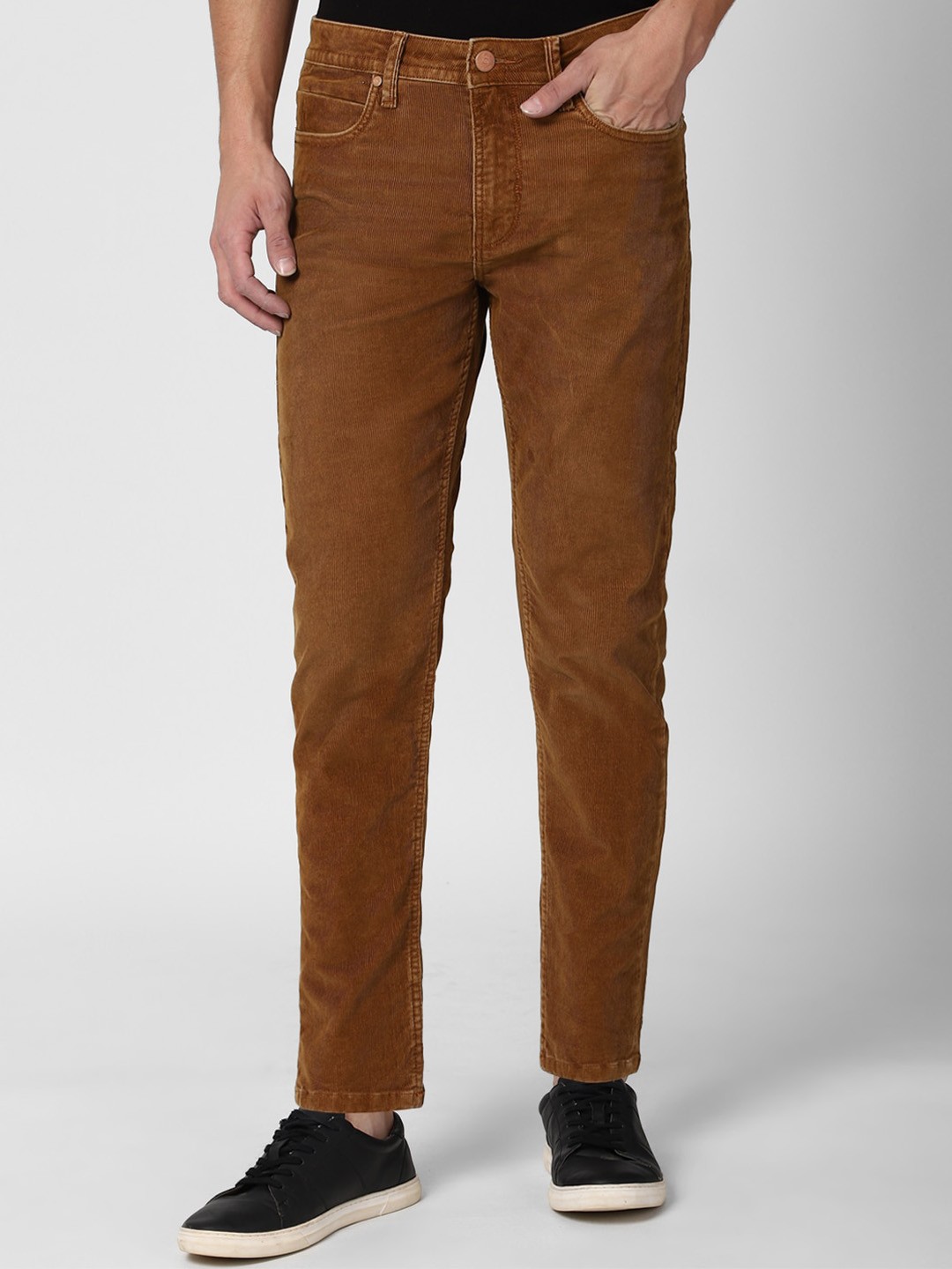

Peter England Casuals Men Brown Slim Fit Trousers
