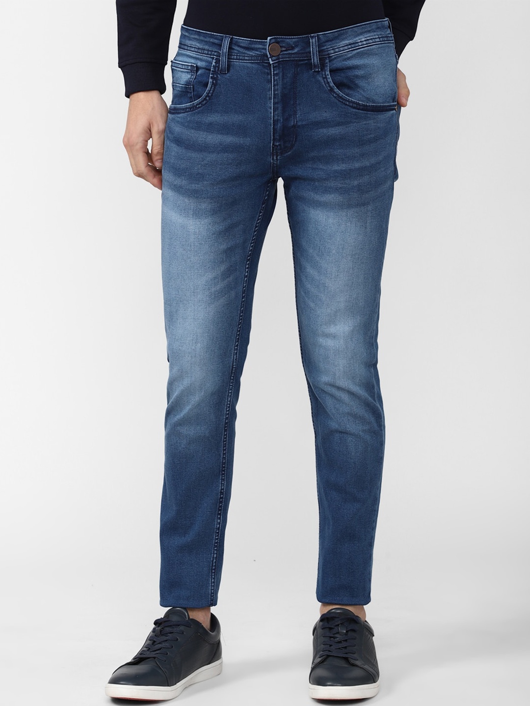 

V Dot Men Blue Skinny Fit Heavy Fade Jeans