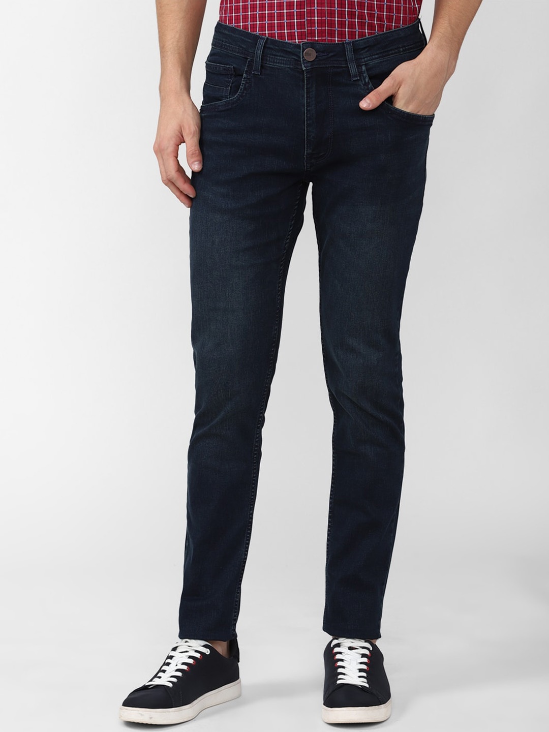 

V Dot Men Navy Blue Skinny Fit Light Fade Jeans