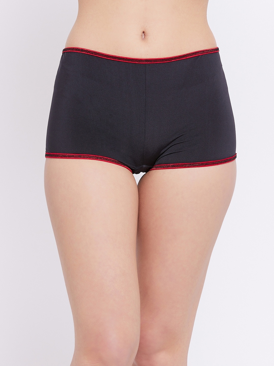 

SECRETS BY ZEROKAATA Women Black Solid Boyshorts Brief