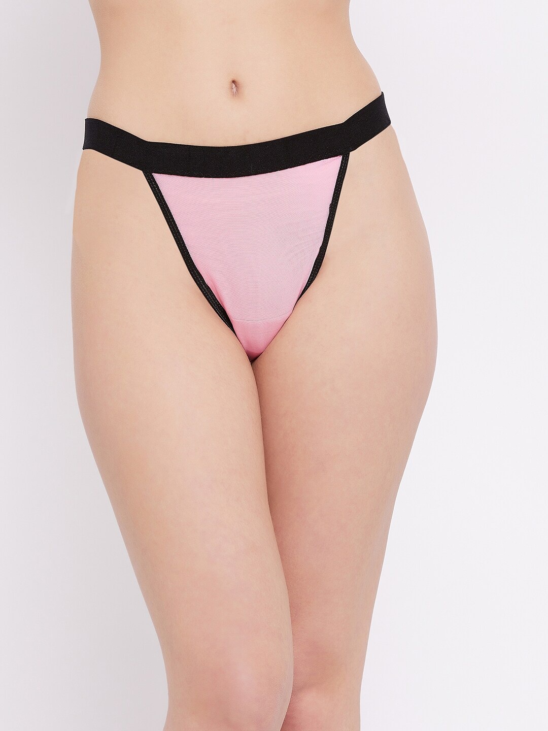 

SECRETS BY ZEROKAATA Women Pink Self Design Thong Briefs