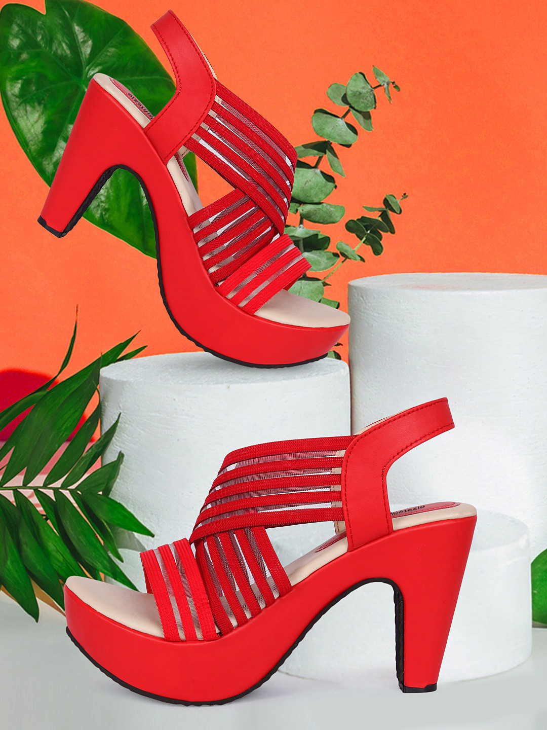 

Alishtezia Women Red Solid Block Heels