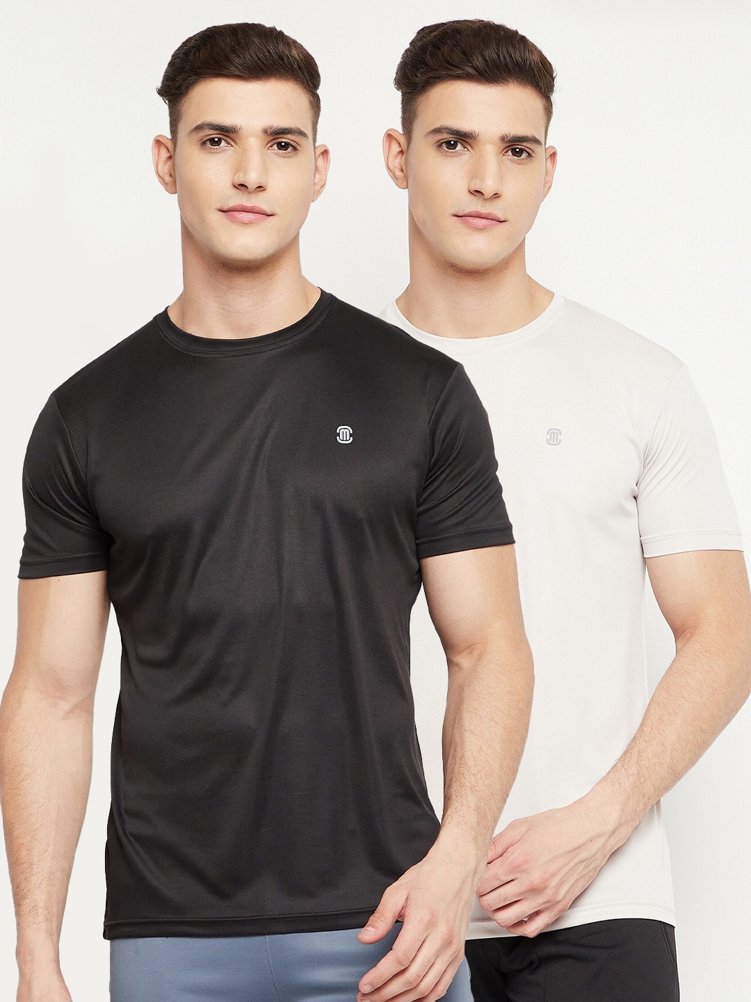 

MOZAFIA Men Grey Set of 2 T-shirt