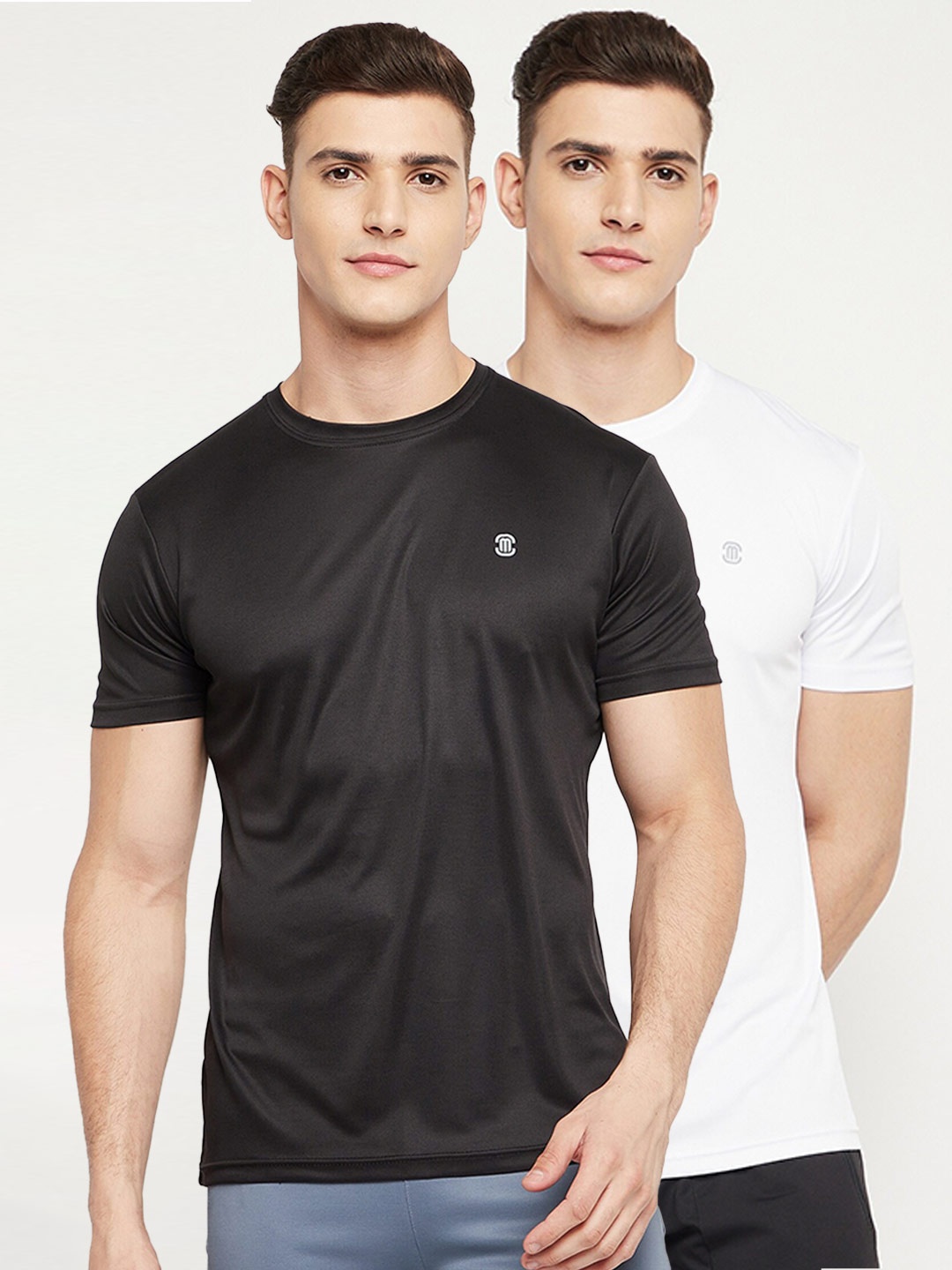 

MOZAFIA Men Pack of 2 Solid T-shirt, White