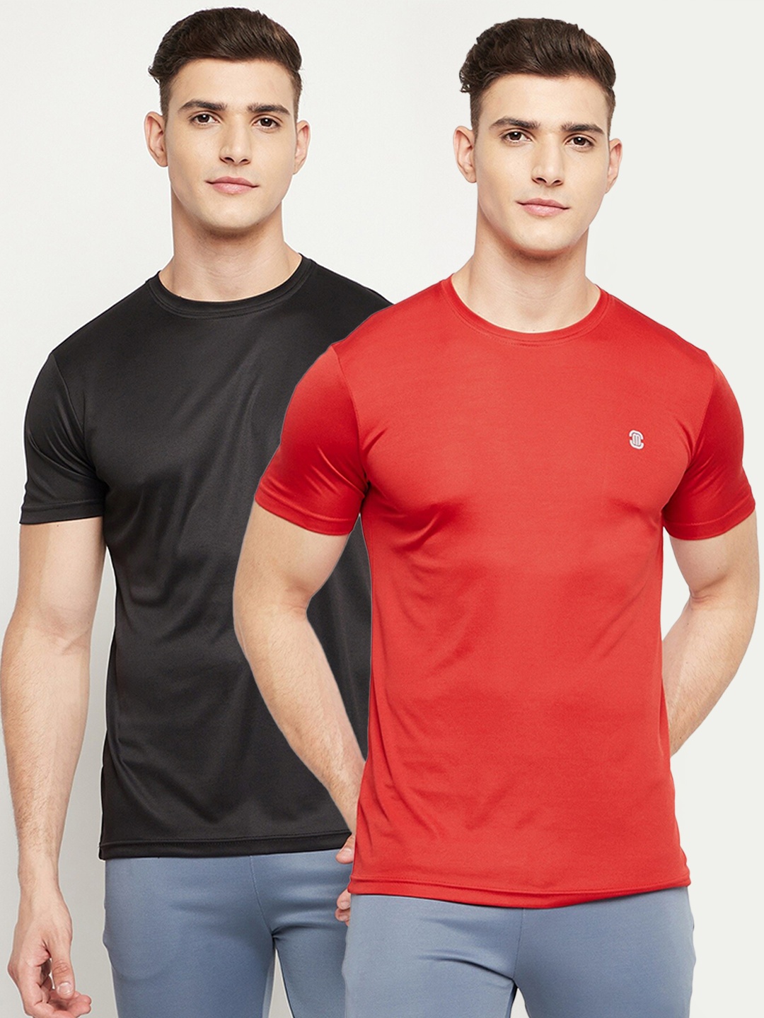 

MOZAFIA Men Pack of 2 Red & Black T-shirt