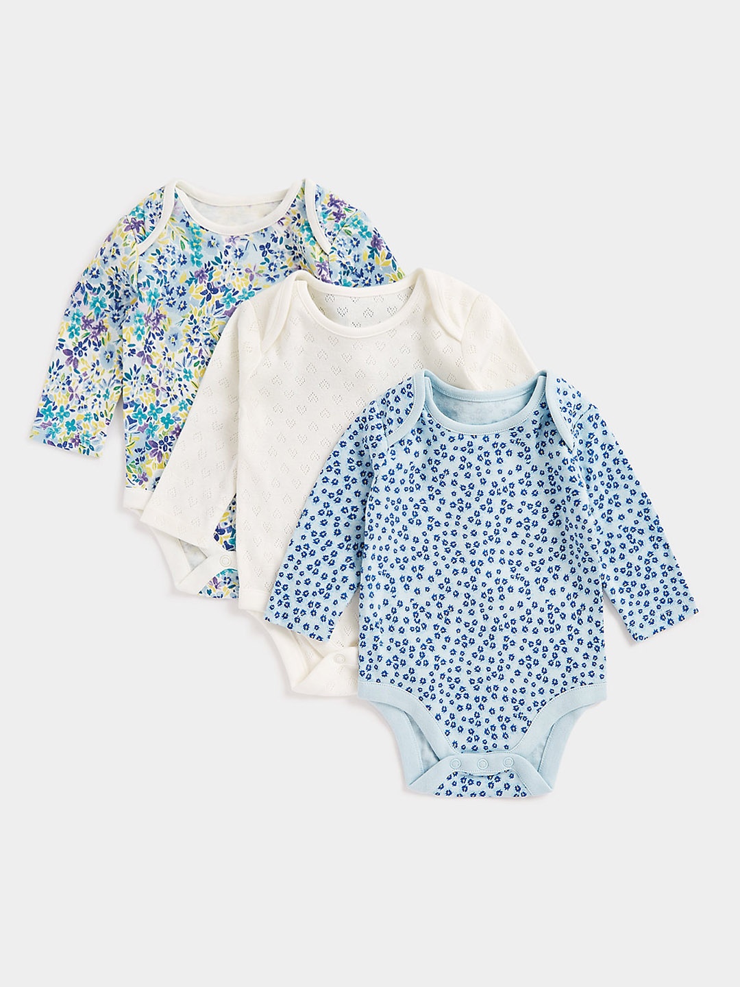 

mothercare Infant Boys Pack of 3 Printed Pure Cotton Bodysuits, Multi