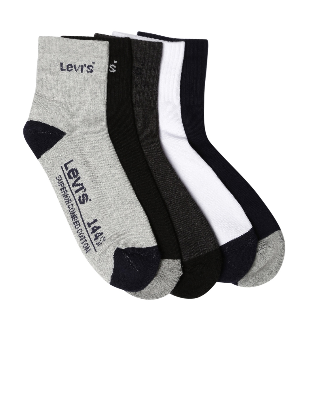 

Levis Men Set of 5 Cushioned Sole Socks, White