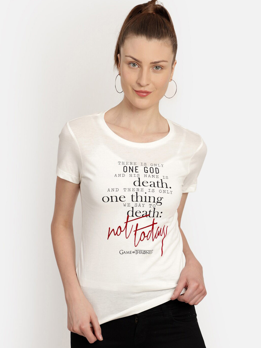 

Free Authority Game Of Thrones Printed Tshirt For Women, White