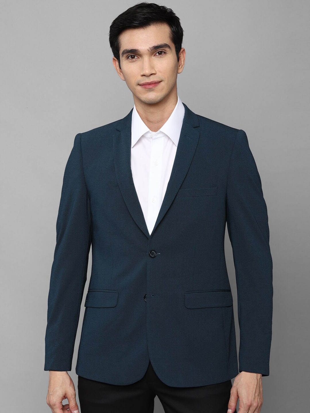 

Allen Solly Men Navy Blue Solid Slim-Fit Blazers