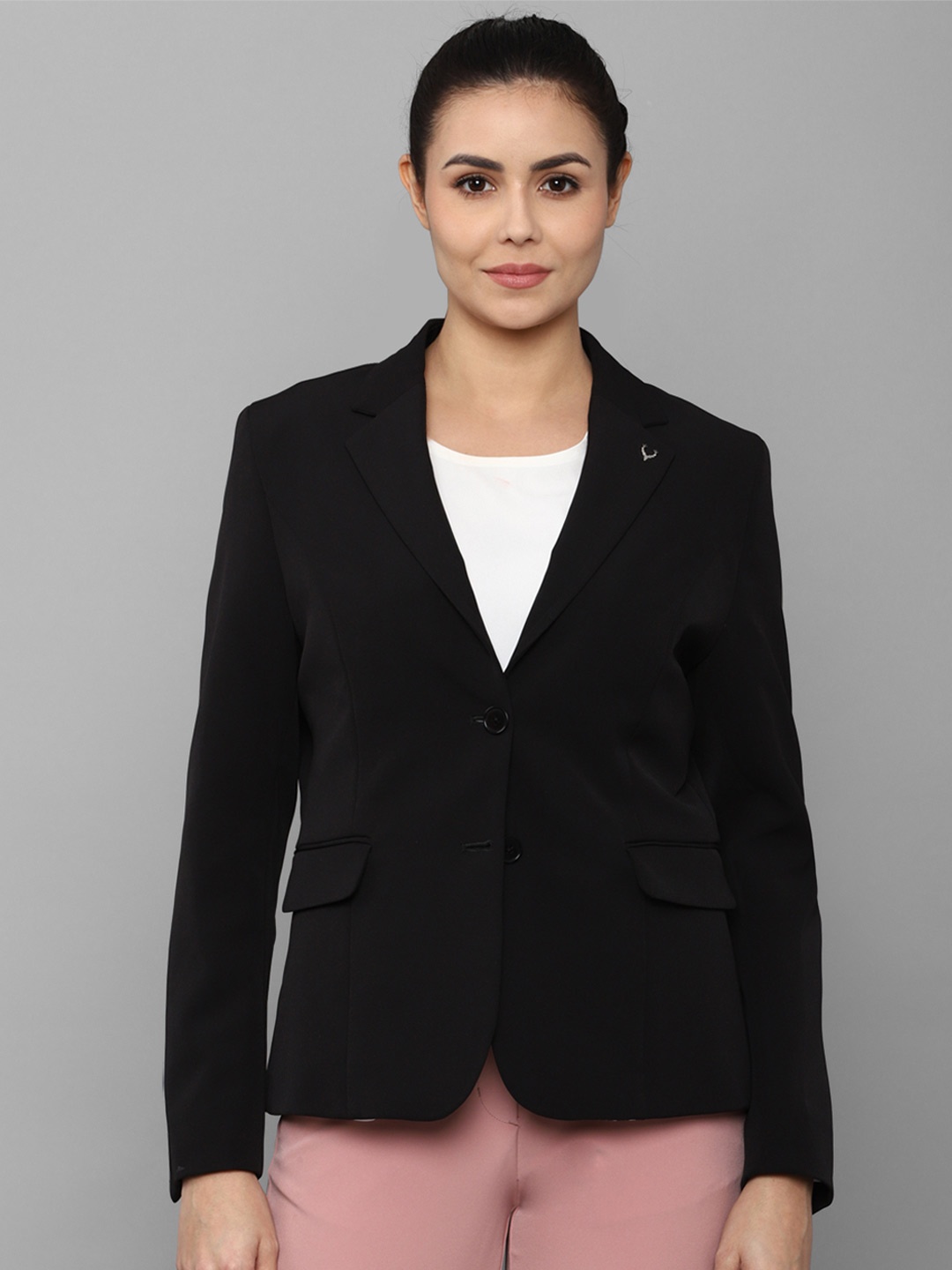 

Allen Solly Woman Women Black Solid Single Breasted Formal Blazers