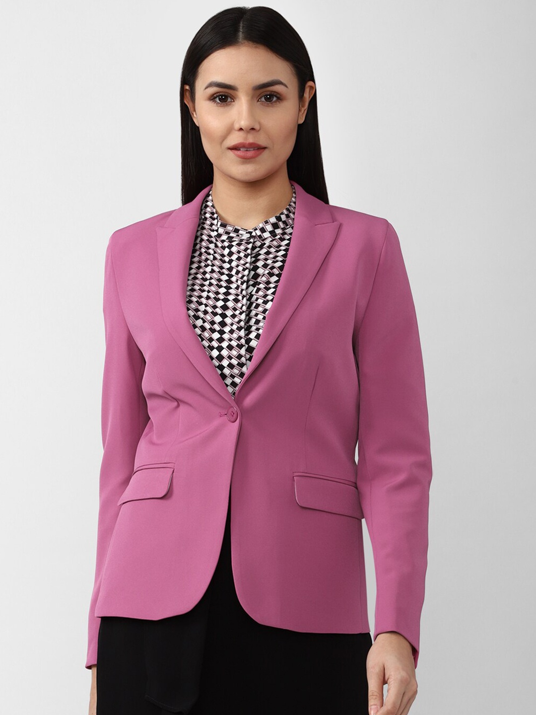 

Van Heusen Woman Women Pink Solid Single Breasted Blazers