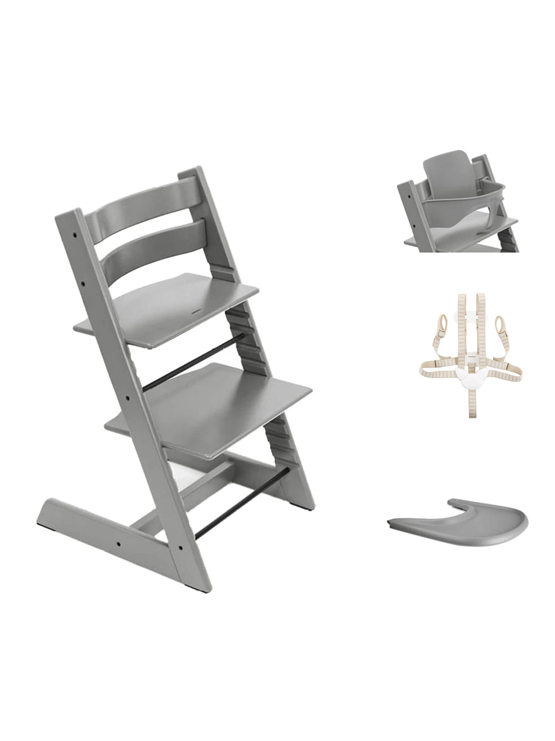 

Stokke Infant Grey Solid Tripp Trapp Harness Baby set High Chair