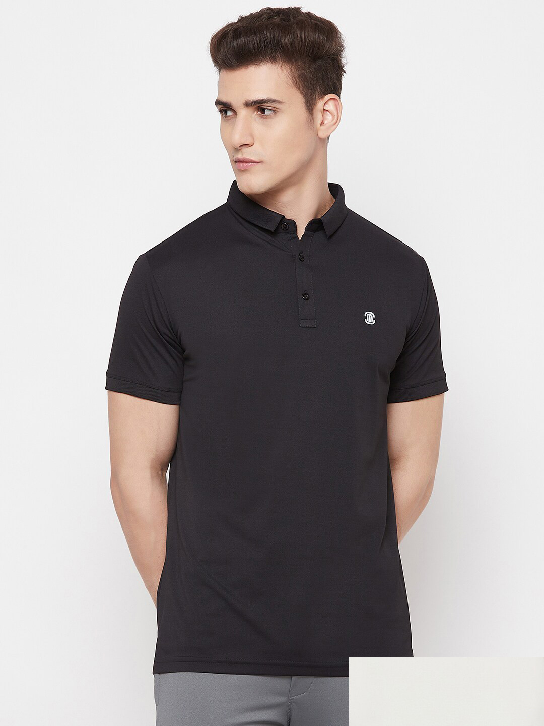 

MOZAFIA Men Pack of 2 Beige & Black Polo Collar T-shirt