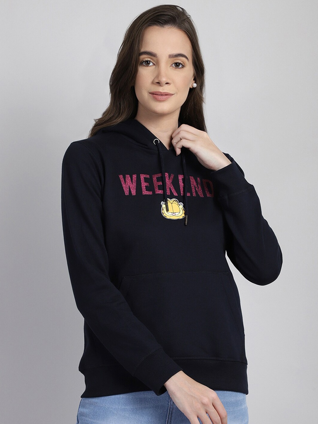 

Free Authority Women Navy Blue Garfield Printed Sweatshirt