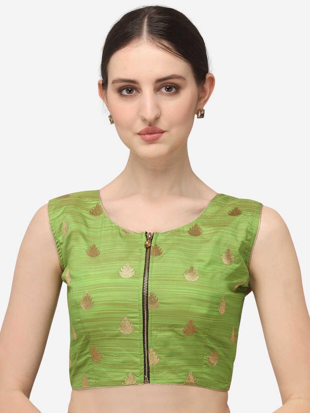 

Amrutam Fab Green Embroidered Saree Blouse
