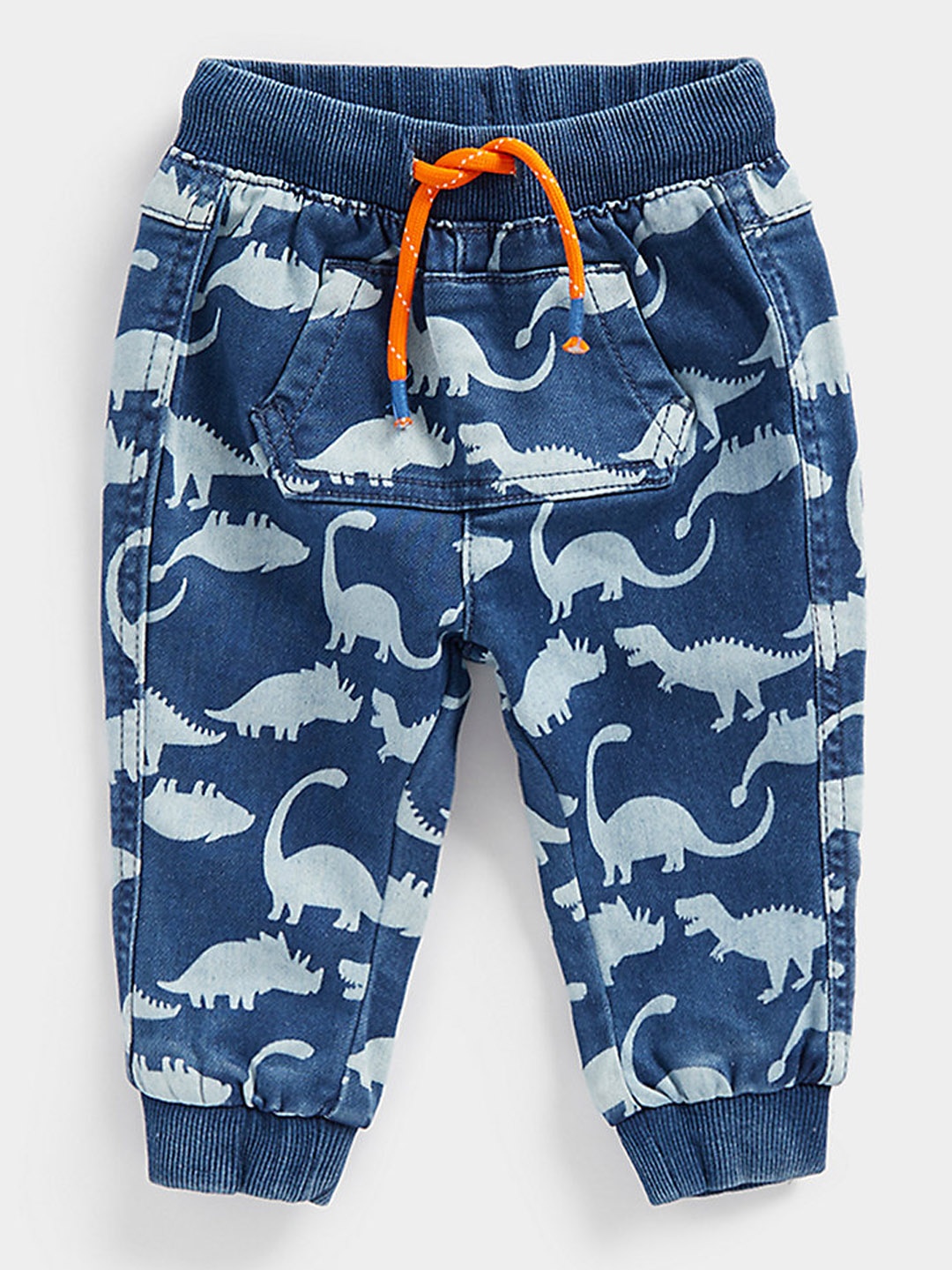 

mothercare Boys Jogger Fit Light Fade Printed Stretchable Jeans, Blue