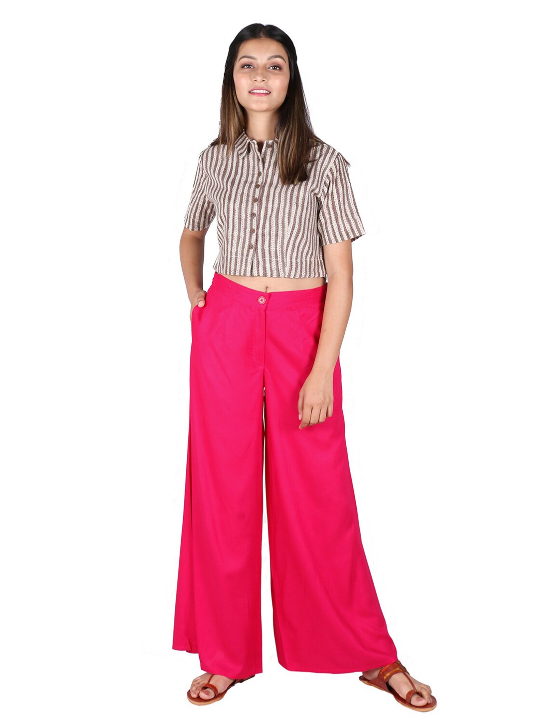 

SUTI Women Red Flared Palazzos