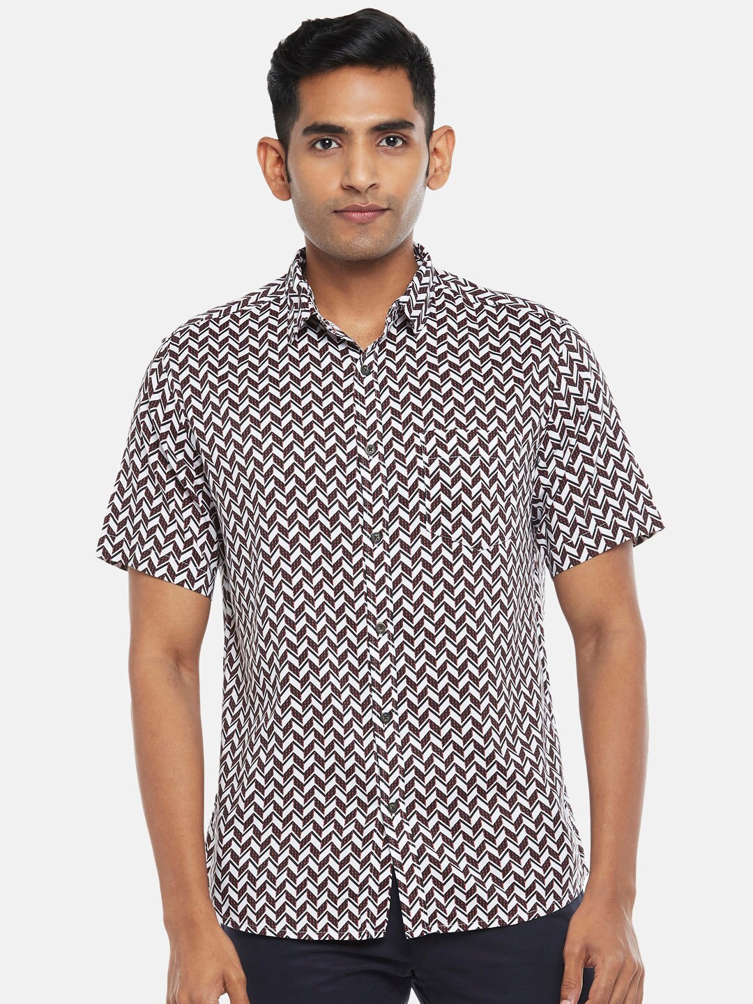 

BYFORD by Pantaloons Men Black Printed Casual Shirt