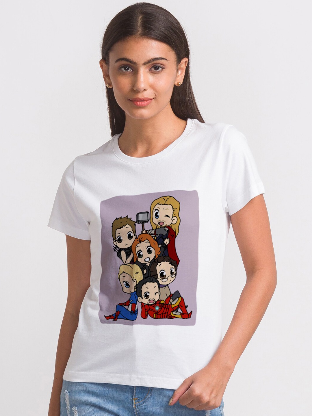 

FashionRack Women White Avengers Printed Lounge Tshirts