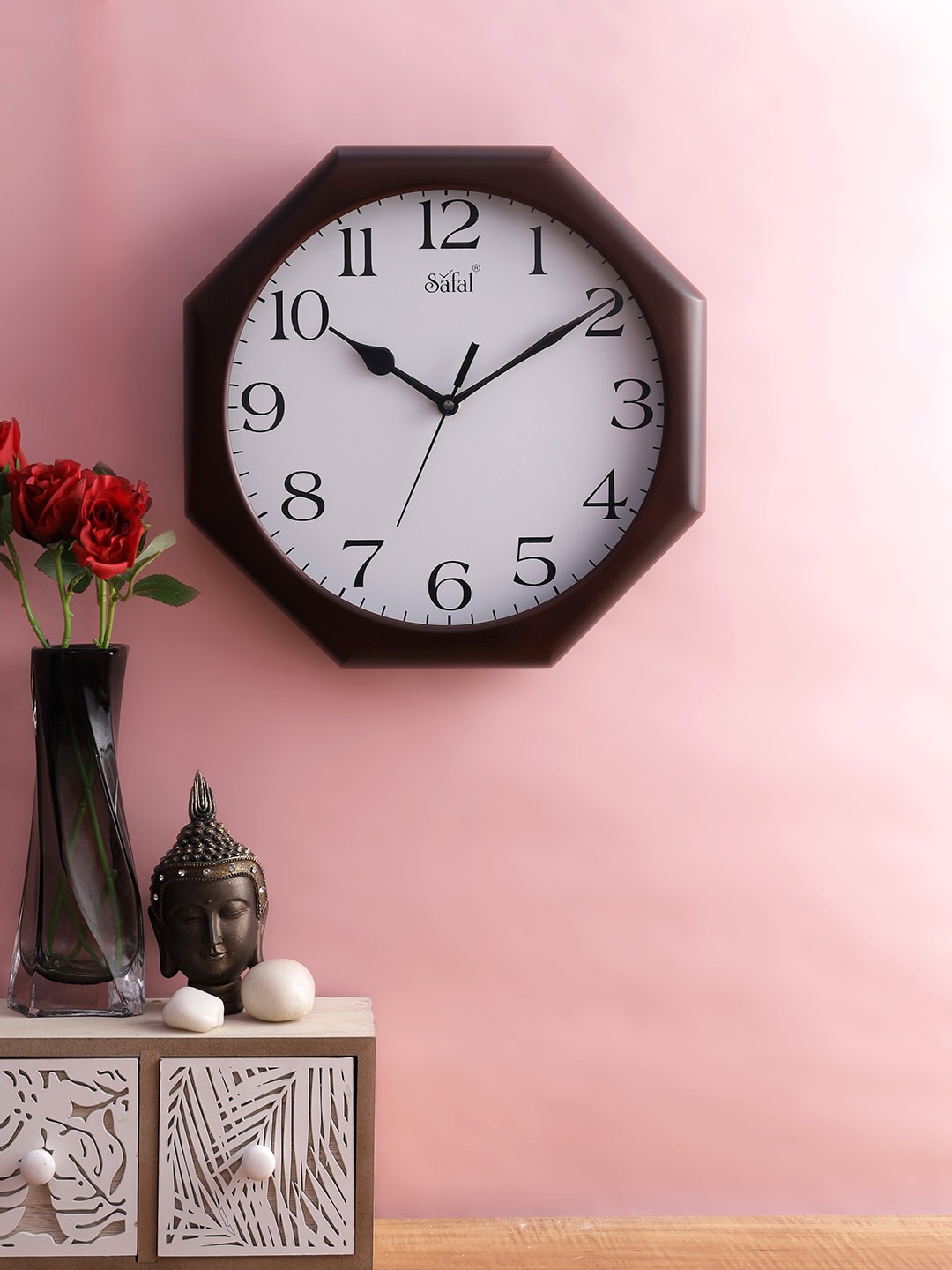 

Safal Brown & Black Geometric Contemporary Wall Clock