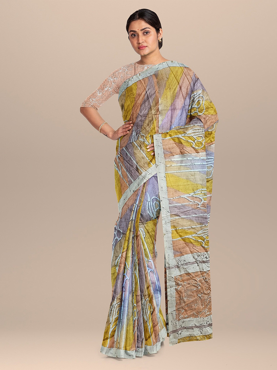 

The Chennai Silks Brown & Yellow Bhagalpuri Saree