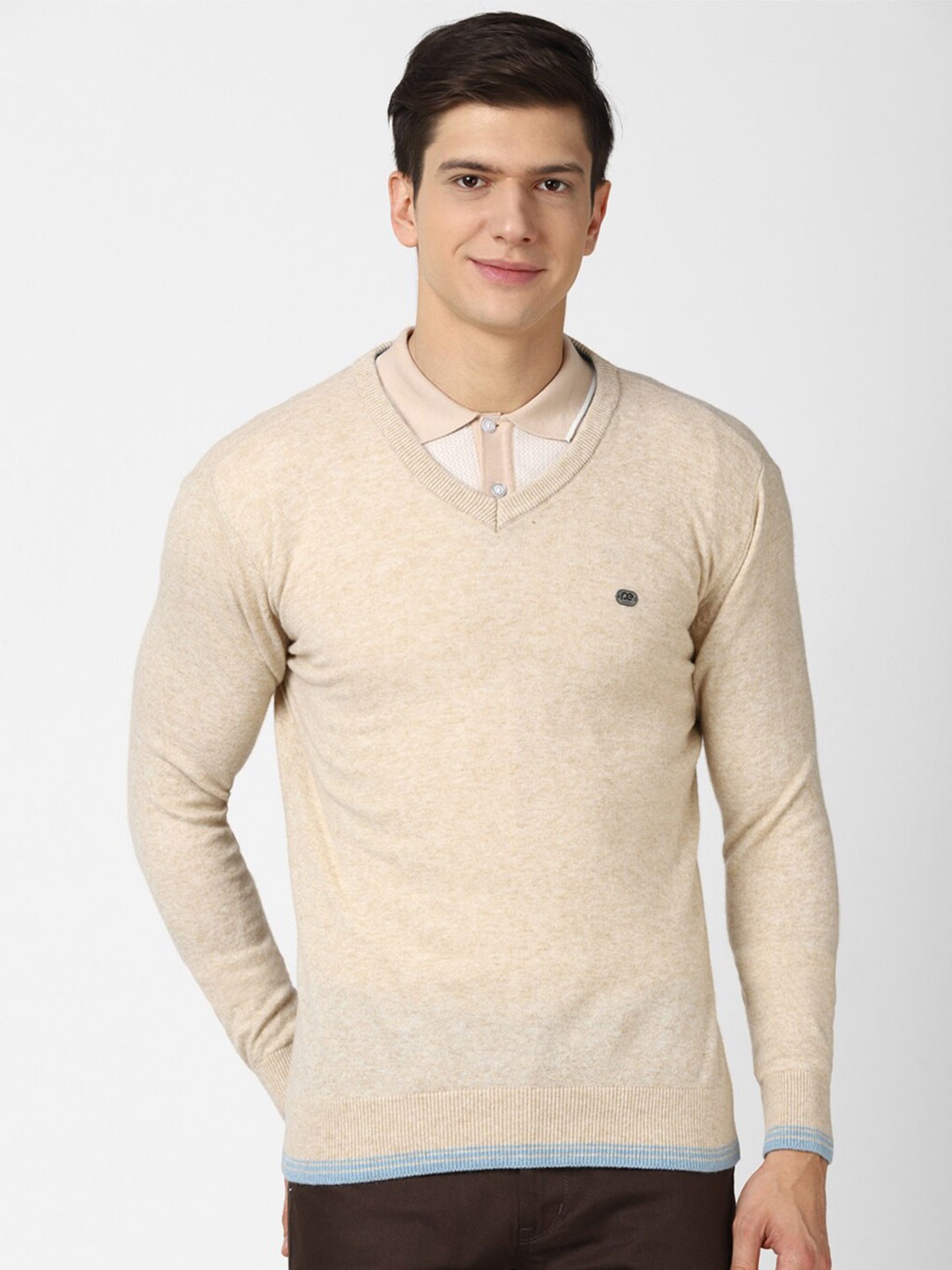 

Peter England Casuals Men Cream-Coloured Pullover