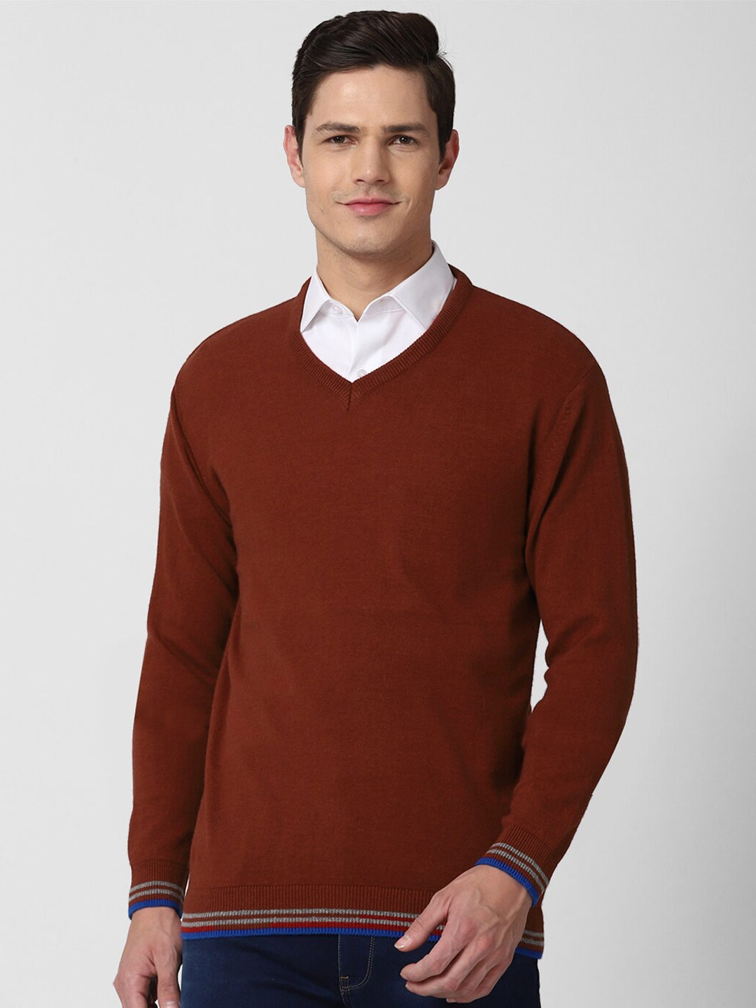 

Peter England Casuals Men Brown Pullover