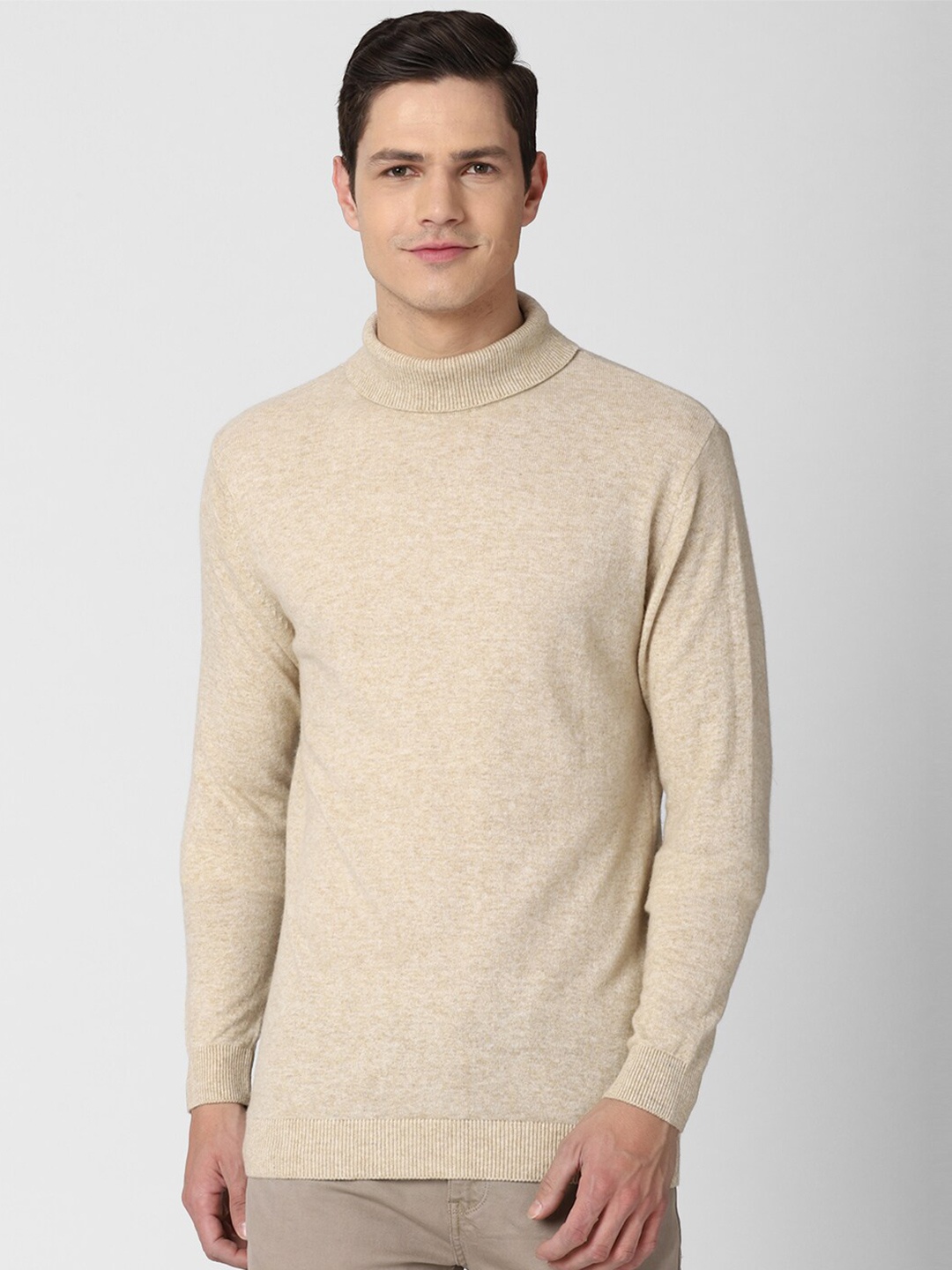 

Peter England Casuals Men Cream-Coloured Solid Pullover
