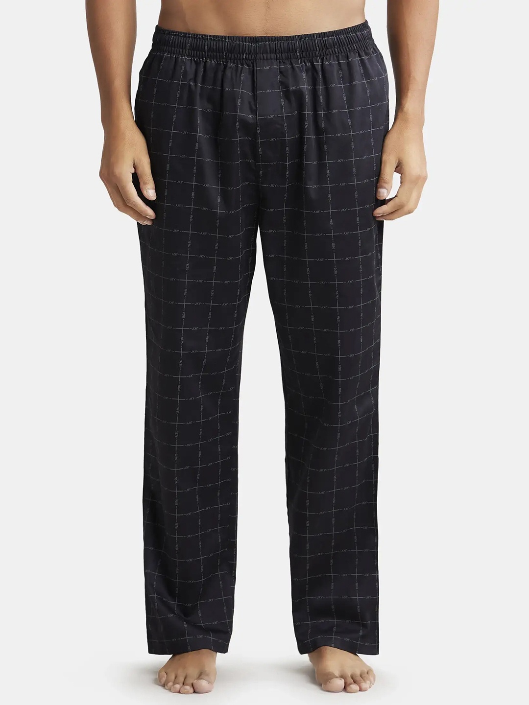 

Jockey Men Assorted Pure Super Combed Cotton Printed Lounge Pants, Black