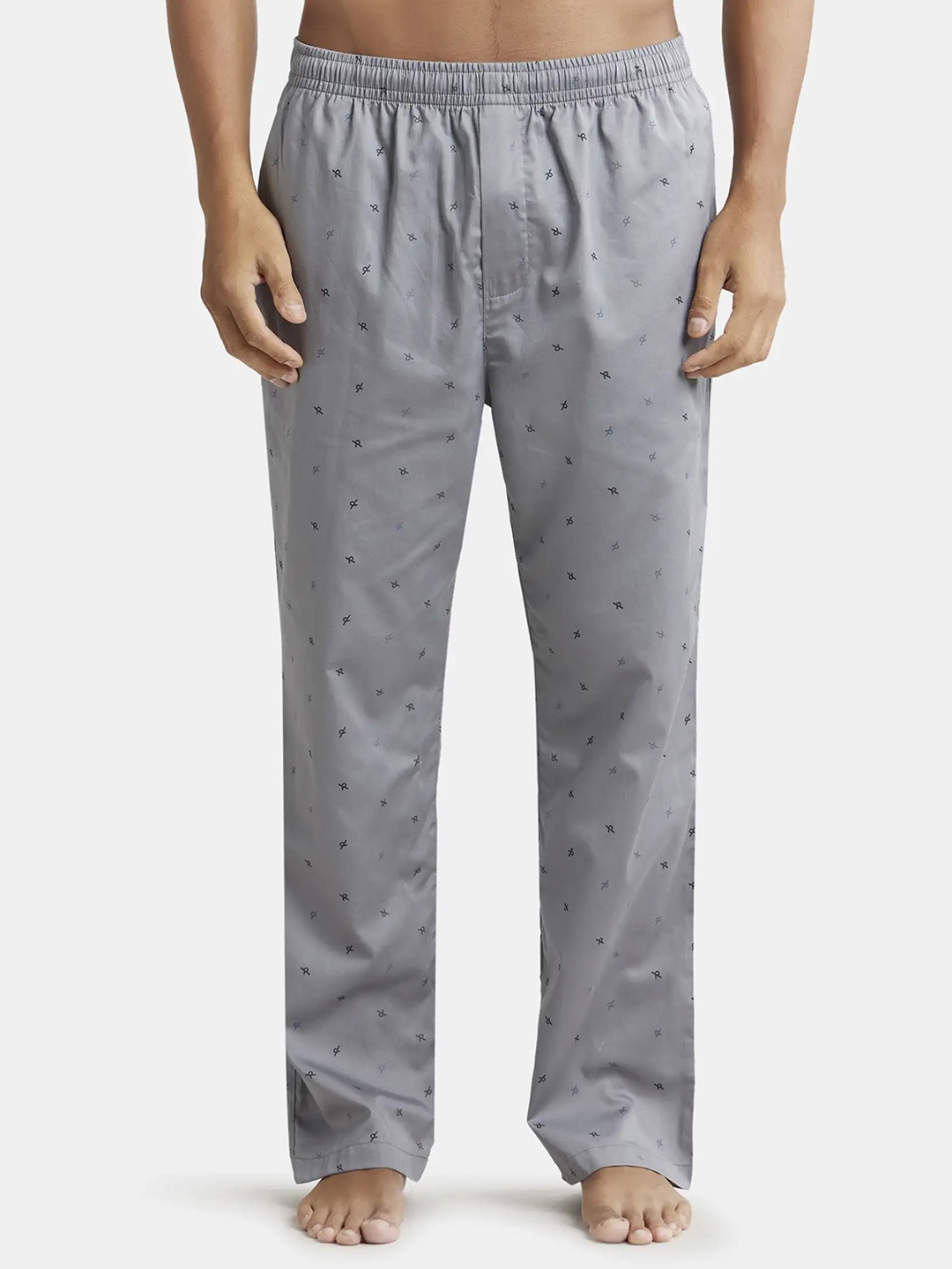 

Jockey Men Assorted Pure Super Combed Cotton Printed Lounge Pants, Grey