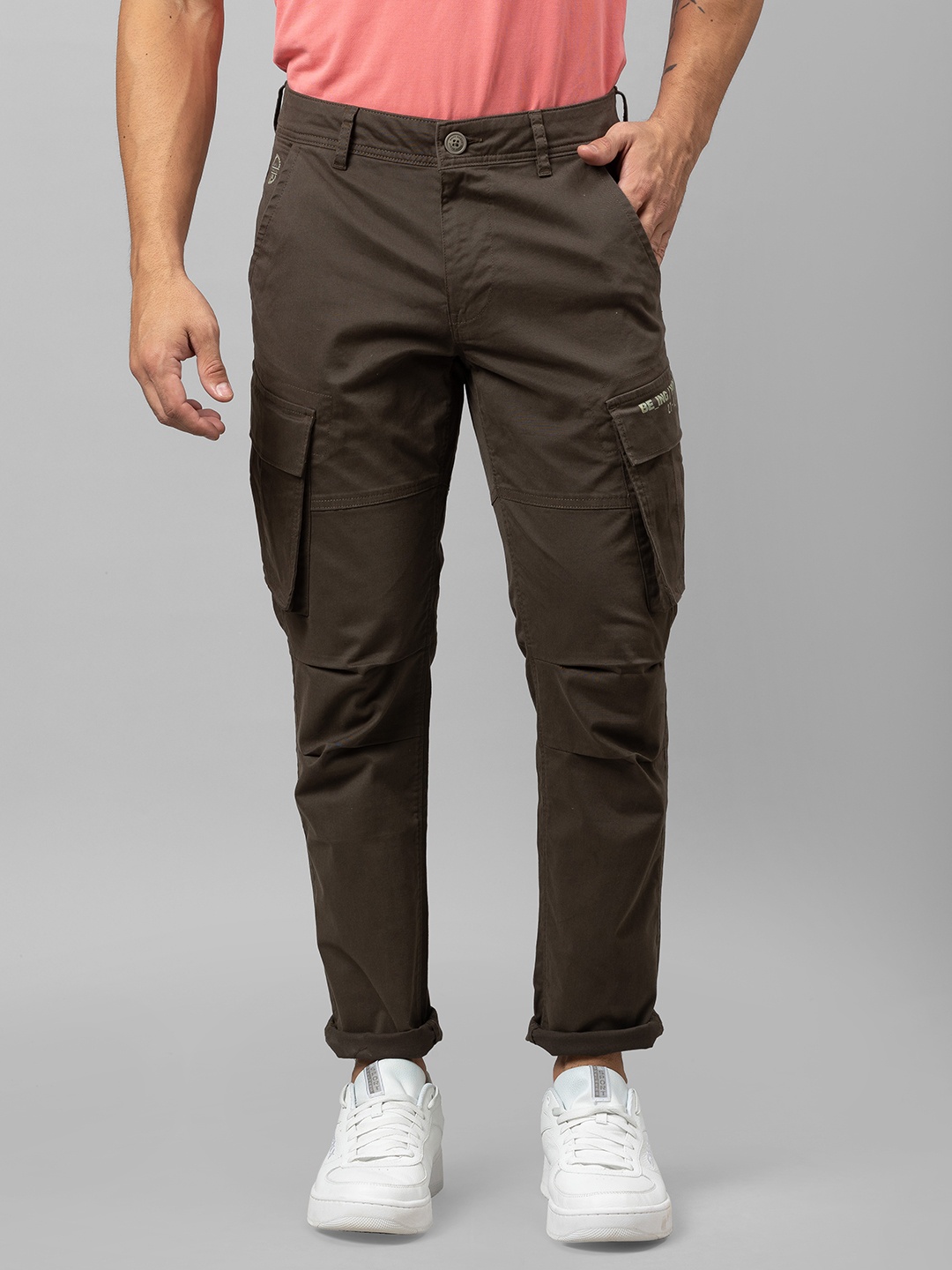 

Being Human Men Olive Green Cargo Style Jeans