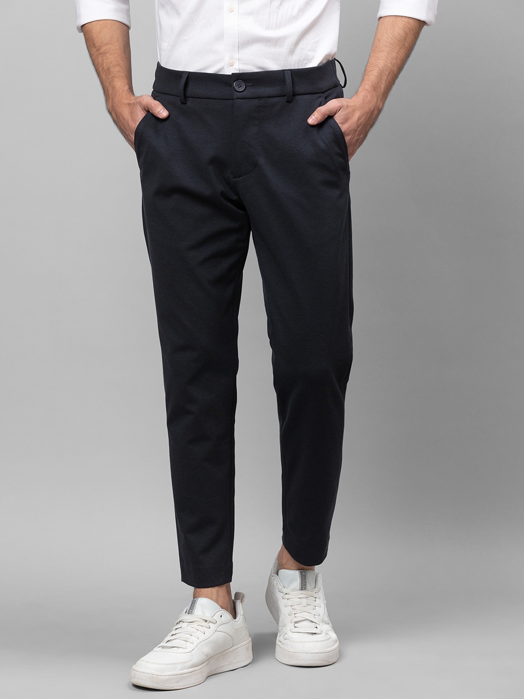 

Being Human Men Navy Blue Cropped Jeans