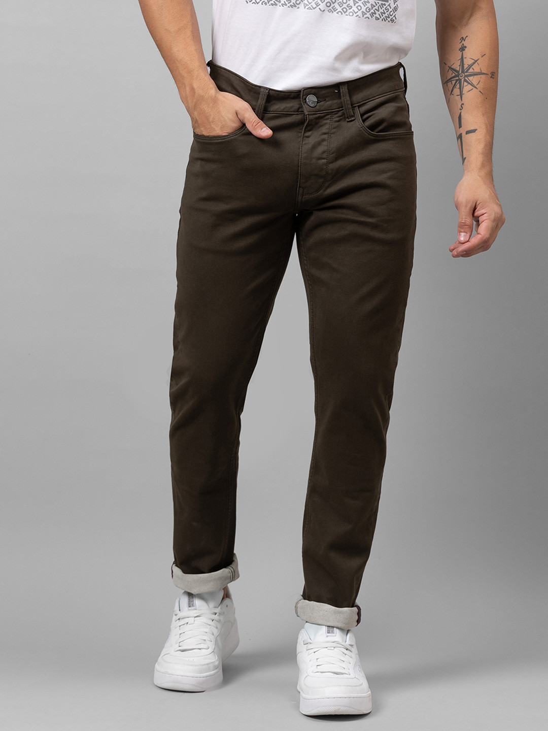 

Being Human Men Olive Green Slim Fit Jeans