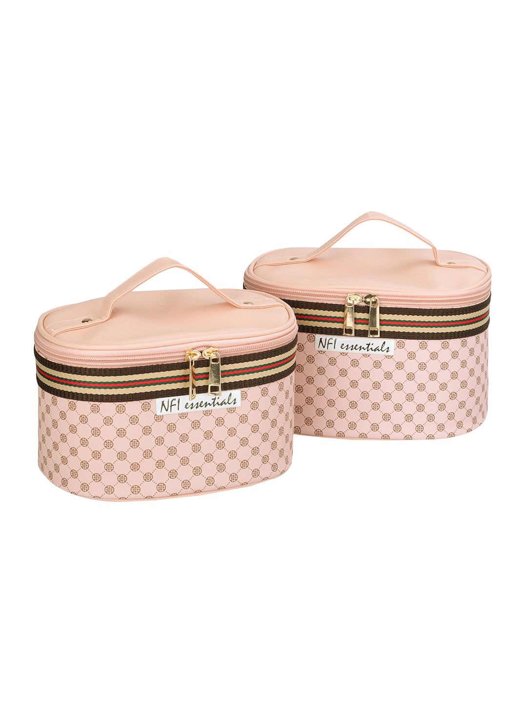 

NFI essentials Women Set of 2 Pink Printed PU Cosmetic Box