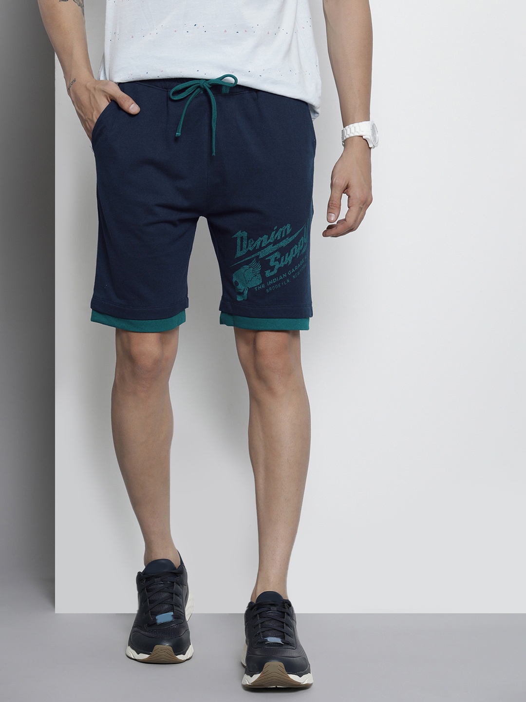

The Indian Garage Co Men Navy Blue Shorts