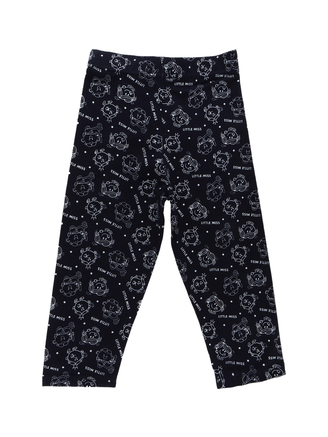 

Bodycare Kids Girls Navy Blue & White Printed Cotton Capris