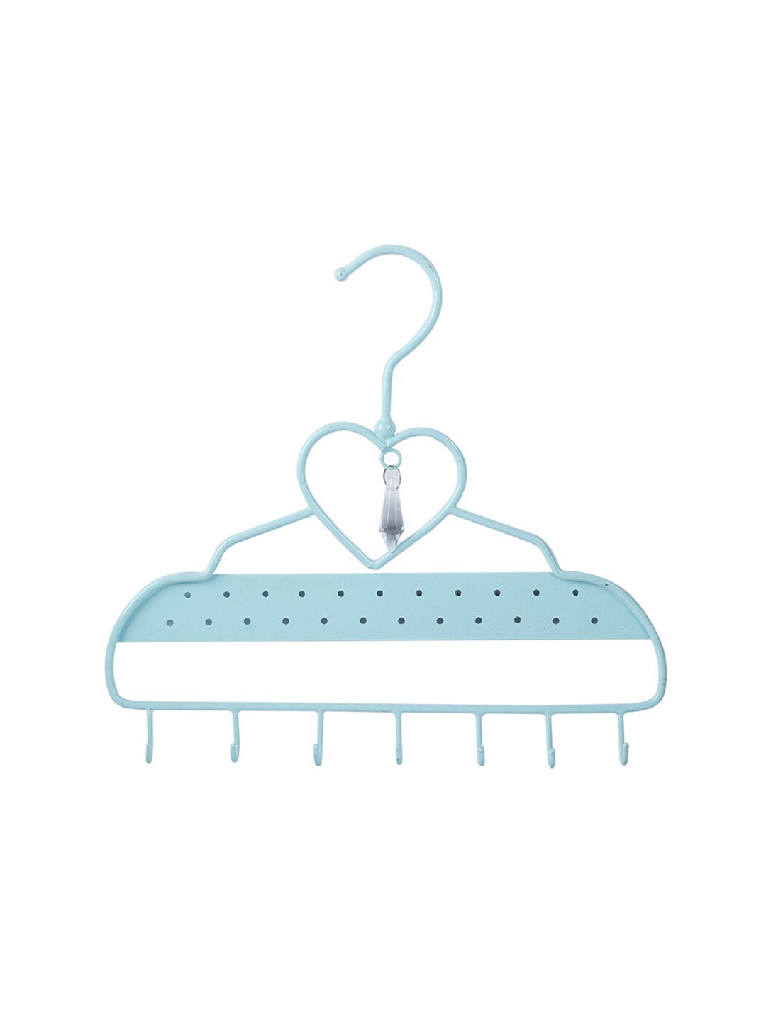 

MARKET99 Blue Printed Heart Shaped 6 Hooks Hanger