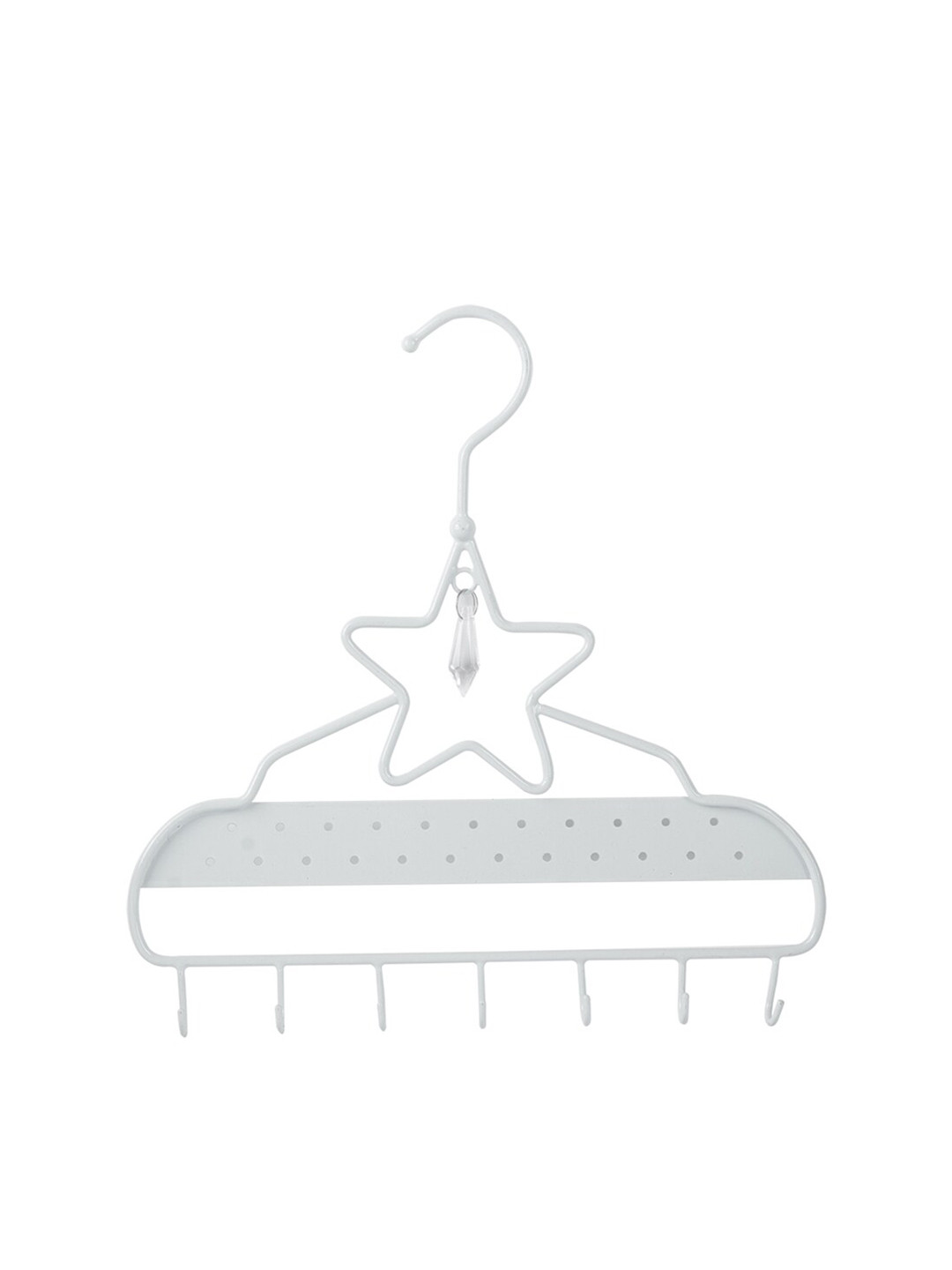 

MARKET99 White Solid Heart Shaped 7 Clip Hanger