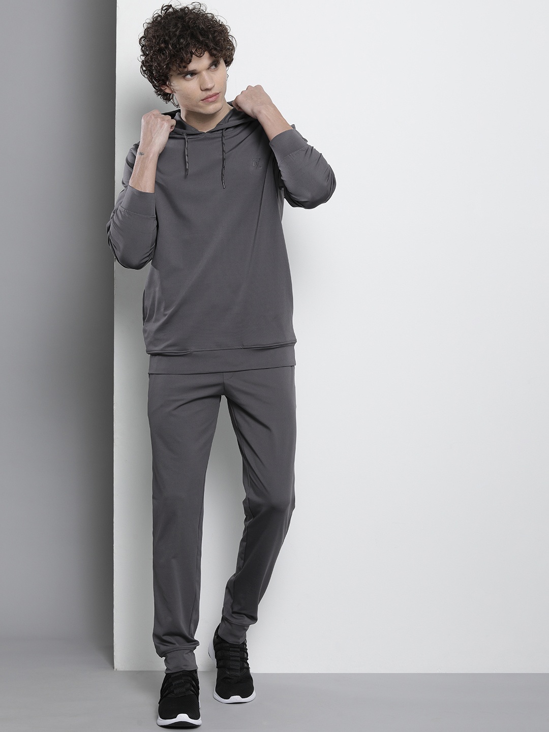 

The Indian Garage Co Men Solid Track Suit, Charcoal