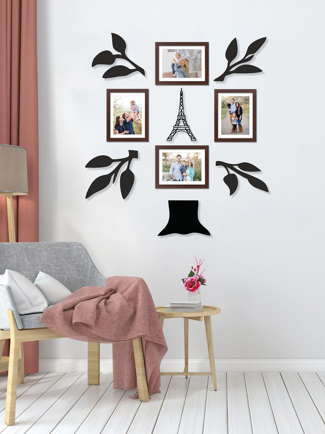 

RANDOM Set Of 4 Solid Love Tree Collage Photo Frames, Brown